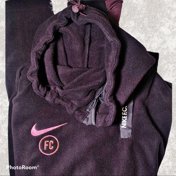 Nike FC Winter Drill Shirt Fleece Pullover in Plum, Size XL - Picture 4 of 13